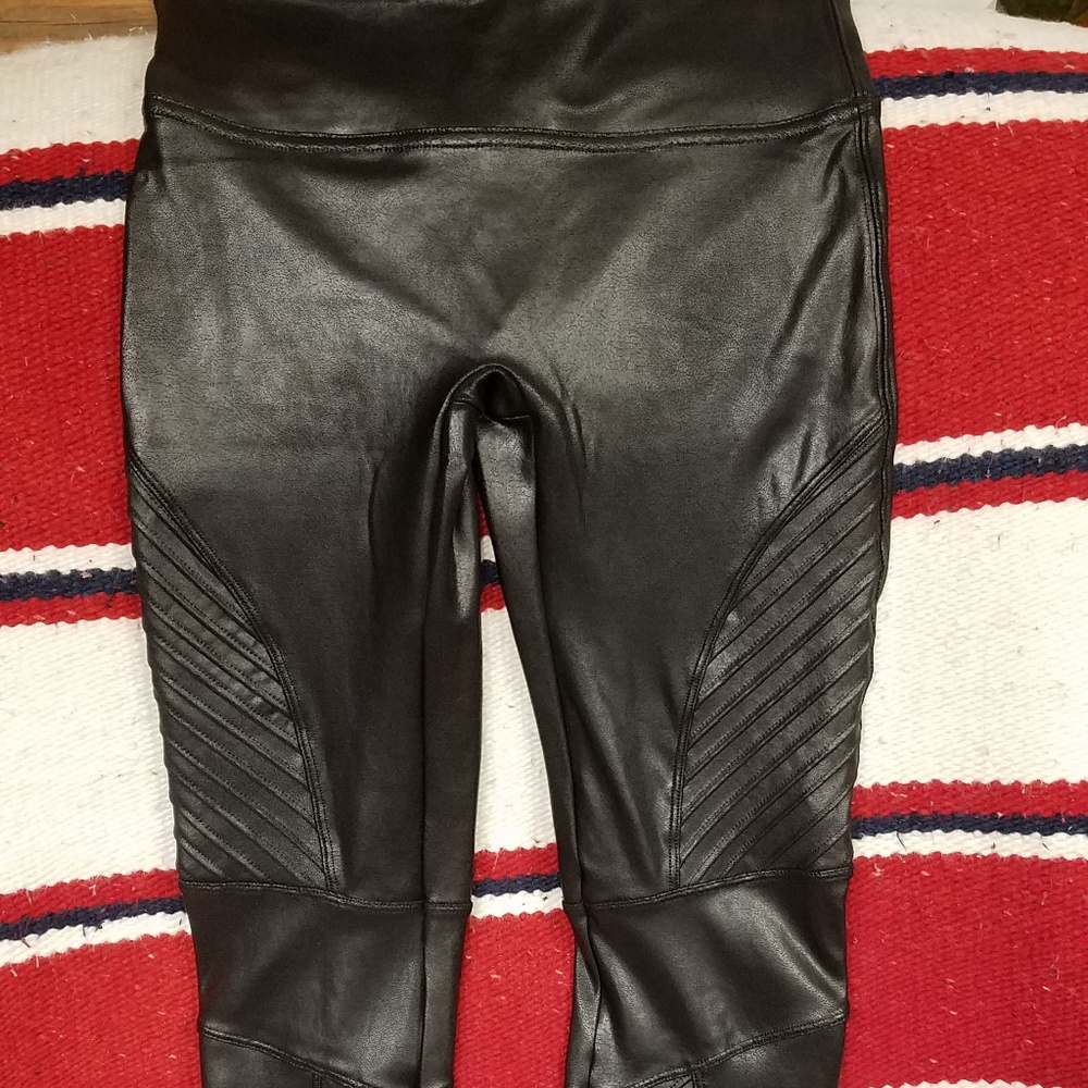 Spanx Faux Leather Moto Leggings